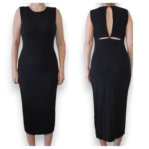 T by Alexander Wang Sleeveless Black Cutout Back Dress - Picture 1 of 11